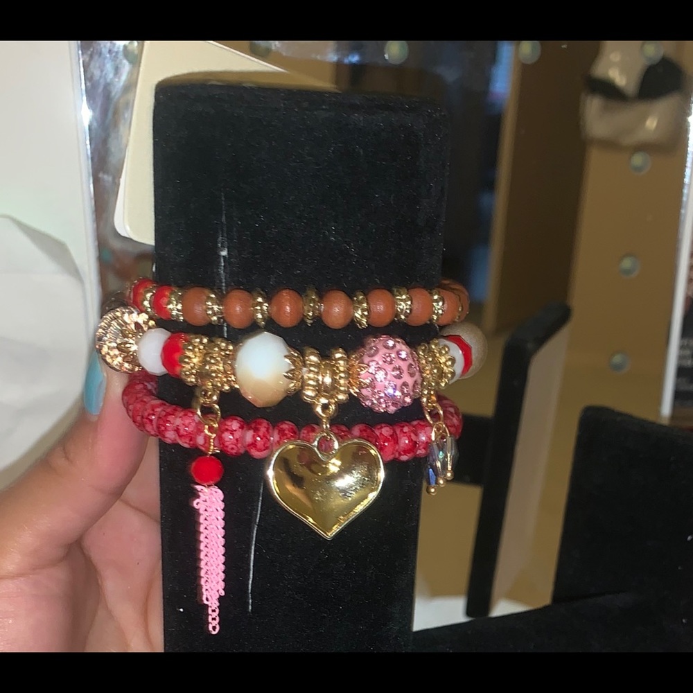 3 pieces layes multicolor bracelet